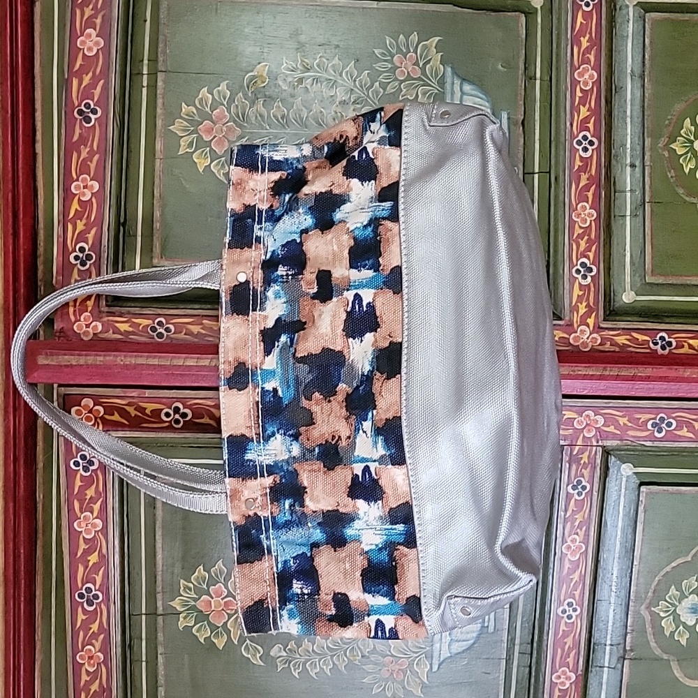 Miss Albright Anthropologie Bag Blue/Silver/Tan Mulit colored beautiful handbag.